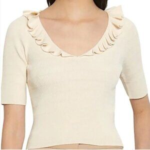 SANDRO PARIS LIYAH SWEATER Cream Size 3/Large